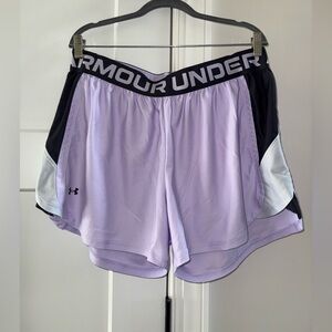 Under Armour Women's Athletic Shorts - Light Purple and Black